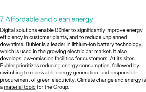 7 Affordable and clean energy Digital solutions enable B hler to significantly improve energy efficiency in customer ...
